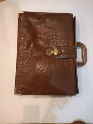 Maletín Piel Avestruz Marrón