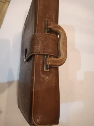 Maletín Piel Avestruz Marrón