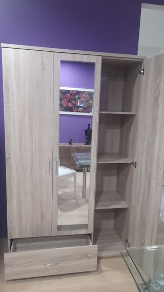Oferta Precio! #Armario 3 puertas espejo 1 cajón