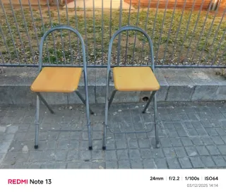 Silla Dibujante Plegable Metal Amarillo