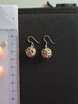 Pendientes Plata 925 Bolas Florales