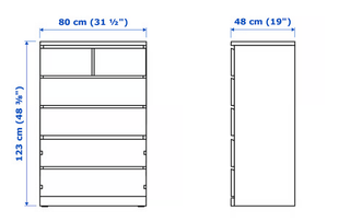 Cómoda MALM 6 cajones roble IKEA
