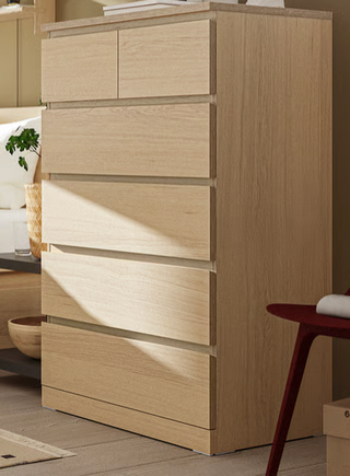 Cómoda MALM 6 cajones roble IKEA