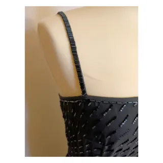 Vestido largo negro con abalorios