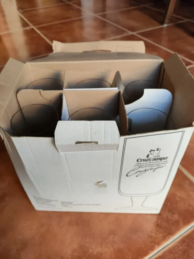 6 Copos Cruzcampo Originais + Caixa