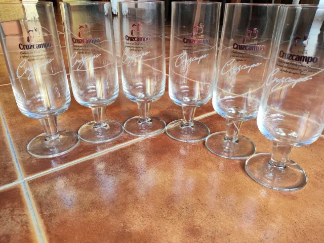 6 Copos Cruzcampo Originais + Caixa