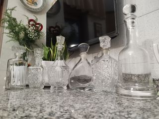 Set 6 Bottiglie Vetro Decorative