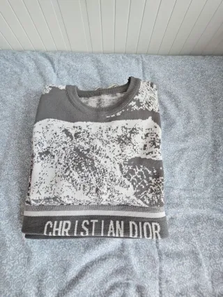 Conjunto Christian Dior Jersey Gris Blanco