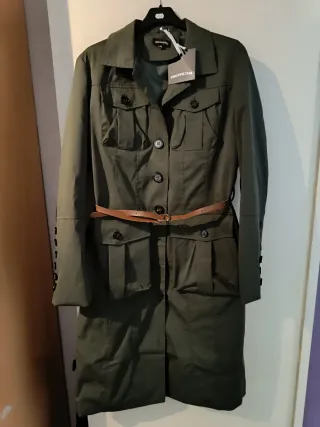 Gabardina larga Punt Roma verde militar Talla L