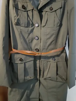 Gabardina larga Punt Roma verde militar Talla L