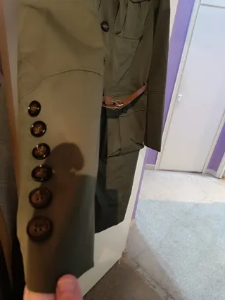 Gabardina larga Punt Roma verde militar Talla L