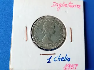 Moneda 1 chelín Inglaterra 1957