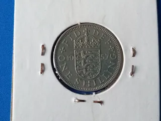 Moneda 1 chelín Inglaterra 1957