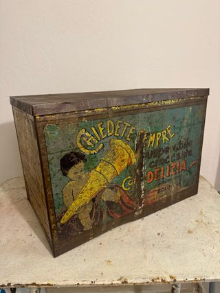 Scatola in latta pubblicitaria CONO DELIZIA – Ditta Passerini Bologna anni ’20-’30