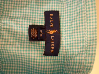 Camisa Ralph Lauren cuadros azul/blanco T.14-16