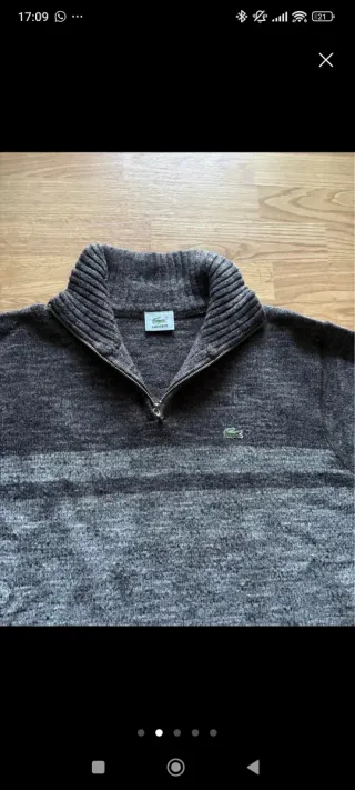 Jersey Lacoste gris con cremallera