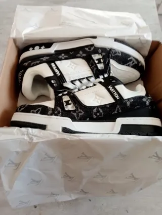 Scarpe Louis Vuitton Unisex Nero Bianco