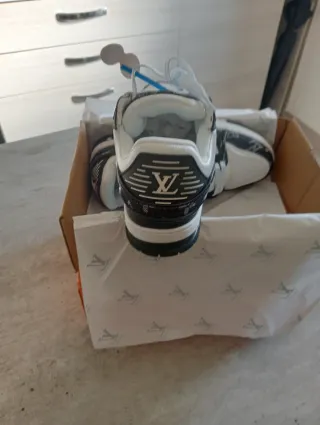 Scarpe Louis Vuitton Unisex Nero Bianco