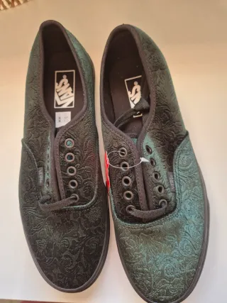 Zapatillas Vans Terciopelo Verde y Negro