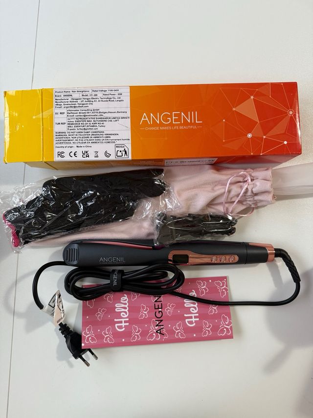 Plancha de pelo ANGENIL negra y dorada