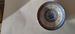 Jarrón Chino Cerámica Porcelana Dorado