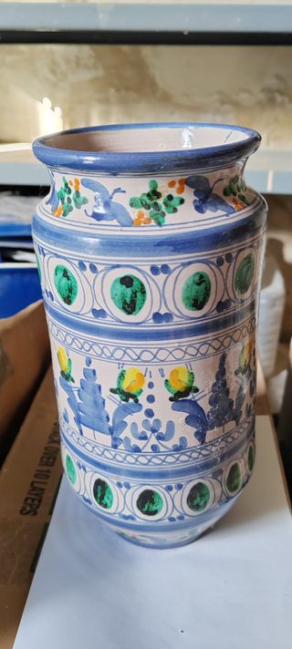 Jarrón Chino Cerámica Porcelana Dorado