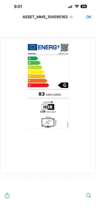 Televisión Samsung 55 Negra