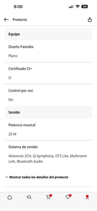 Televisión Samsung 55 Negra