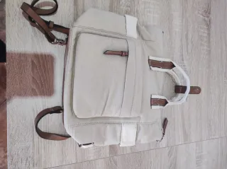 Bolso Mochila Beige y Marrón