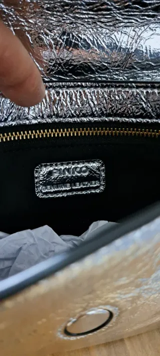 Borsetta Pinko Argento Cuore Oro