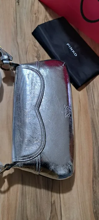 Borsetta Pinko Argento Cuore Oro