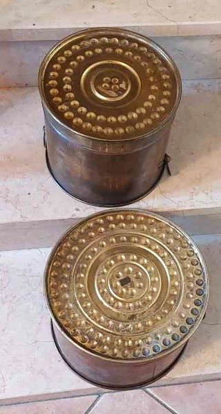 Set 2 Fioriere/Sottovaso Vintage Rame/Ottone