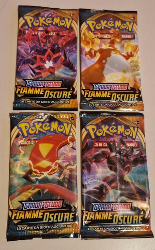 Bustine Pokemon Spada e Scudo Fiamme Oscure VUOTE