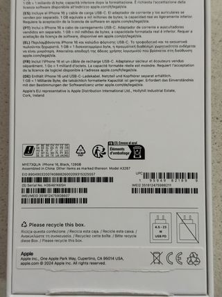 iPhone 16 Negro 128GB NUEVO DE ABRIL.