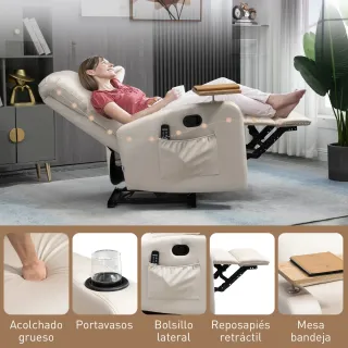 Sillón Reclinable Masaje 4 Modos