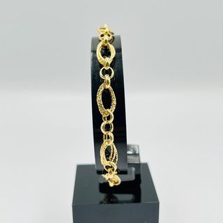 PULSERA DISEÑO ITALIANO DIAMANTADA, Hueca. Oro 18k