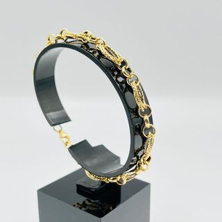 PULSERA DISEÑO ITALIANO DIAMANTADA, Hueca. Oro 18k