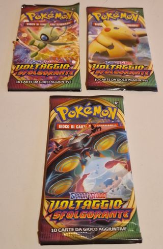 Bustine Pokemon Voltaggio Folgorante x3 VUOTE