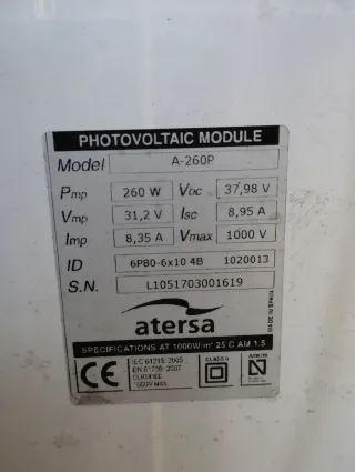 Placas Solares Fotovoltaicas + Inversor
