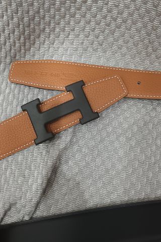 Cintura Hermès Beige/Nera Fibbia Nera satin,120 cm