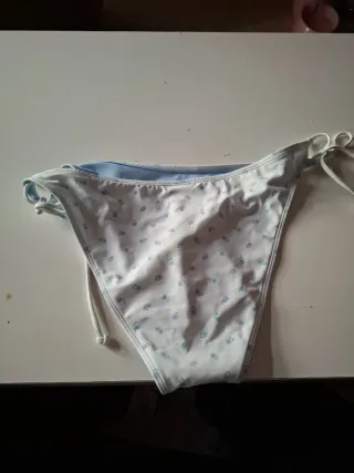 Braga bikini floral azul y blanco Talla XL