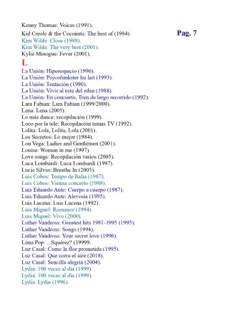 CD'S originales. Más de 600 Títulos. Listado 1.