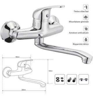 Miscelatore Rubinetto Monocomando Lavello Cucina