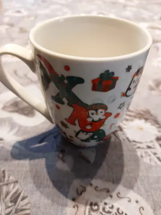 Tazza ceramica natalizia pinguini