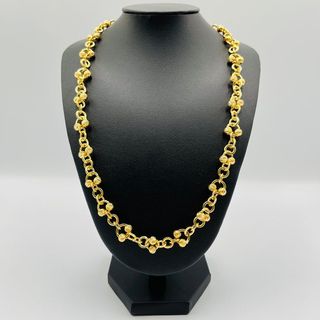 GARGANTILLA BOLAS DIAMANTADAS. Hueco. 18K.