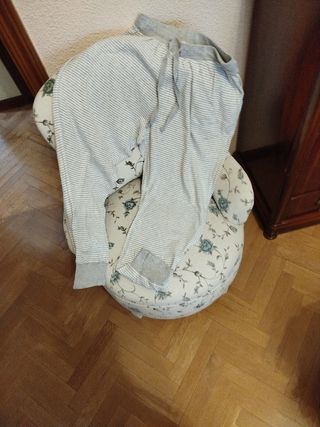 Pijama Oysho Pantalón Rayas Gris Blanco
