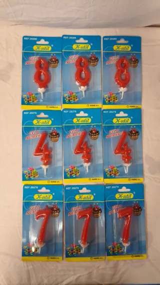 Lote 9 Velas Número Cumpleaños K-util
