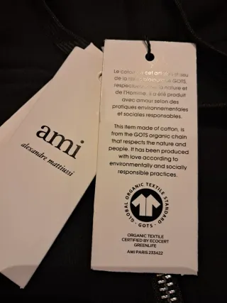 Sudadera AMI Paris Negra Cremallera