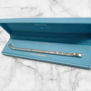 Pulsera Tenis Plata Ley y Circonita