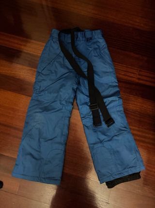 Peto de nieve azul con tirantes 110-116cm